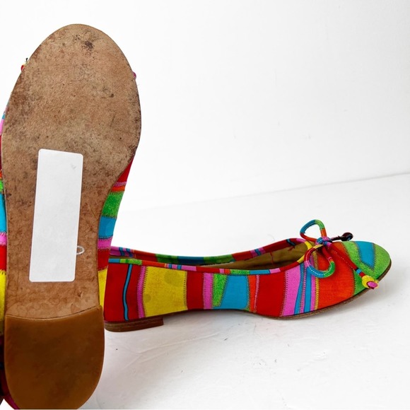 SZ 7.5 Stuart Weitzman Rainbow Bow Flats - Picture 7 of 7